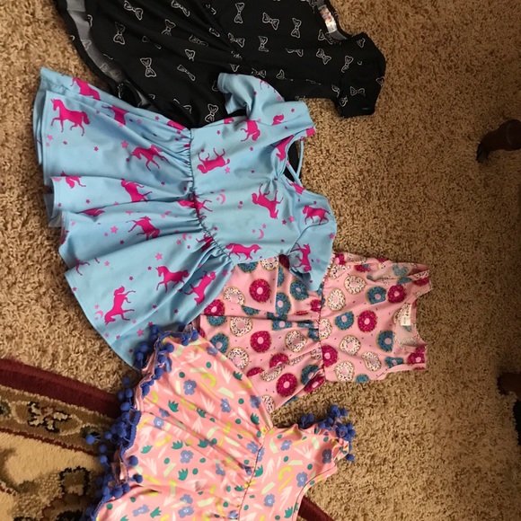 Dot Dot Smile Other - Set of dds lularoe 6-12 dresses donut bow unicorn
